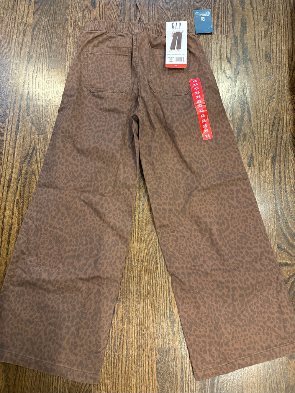 GAP xs woman’s Brown Leopard-Print Wide-Leg Chinos oversized